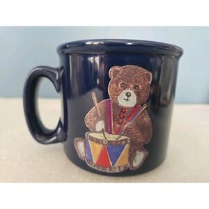 Godiva‎ Chocolatier Cobalt Blue Teddy Bear Ceramic Coffee Mug – Christmas